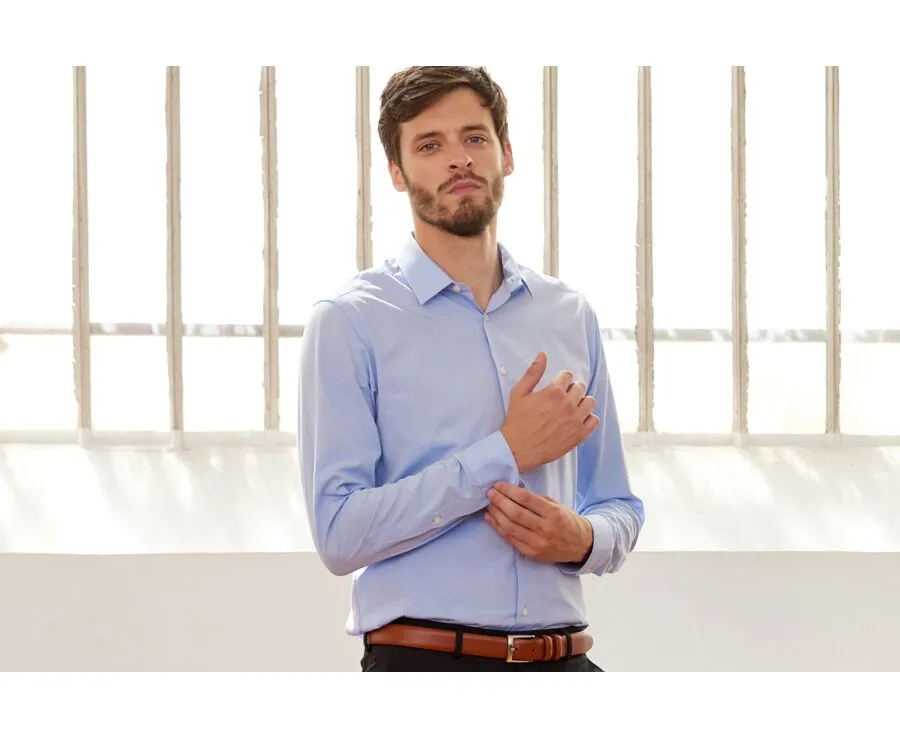 BLUE SKY COTTON SHIRT  STRAIGHT COLLAR  LOUIS CLASSIC IS A TRENDING FASHION ITEM.