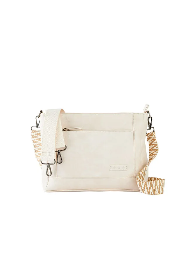 Beige Arena Adjustable Strap Crossbody Bag