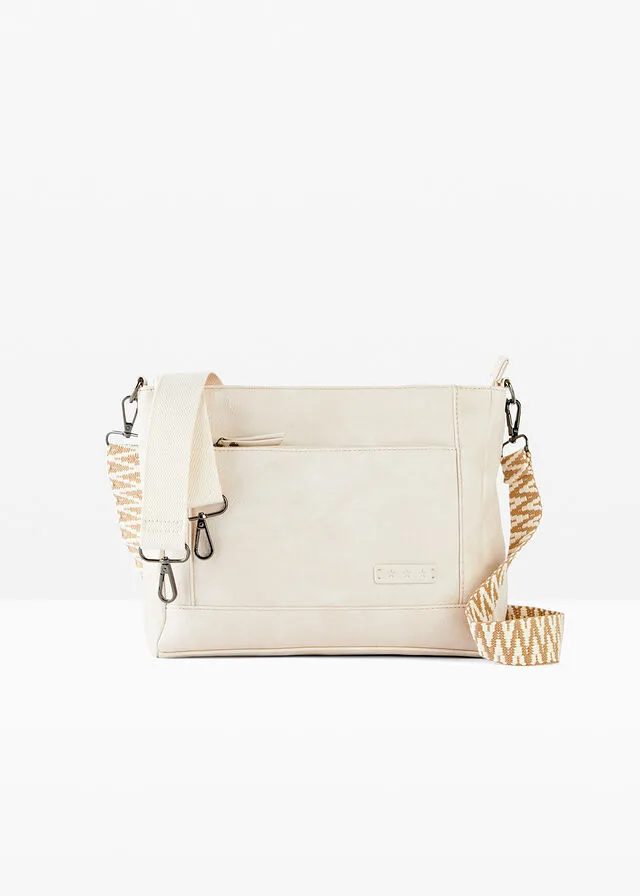 Beige Arena Adjustable Strap Crossbody Bag