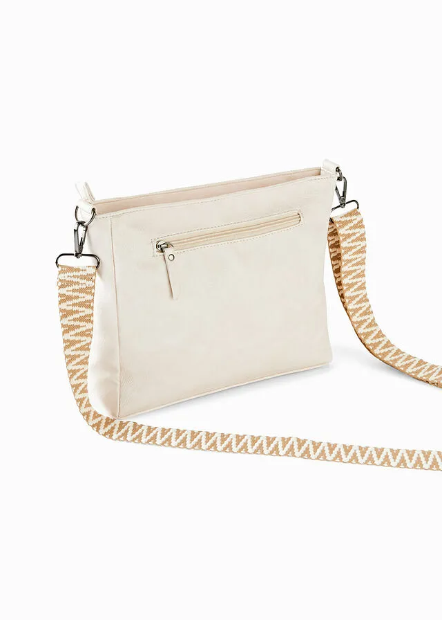 Beige Arena Adjustable Strap Crossbody Bag