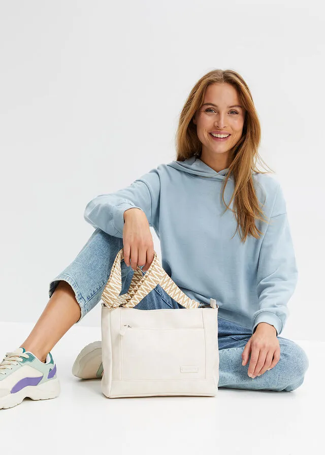 Beige Arena Adjustable Strap Crossbody Bag