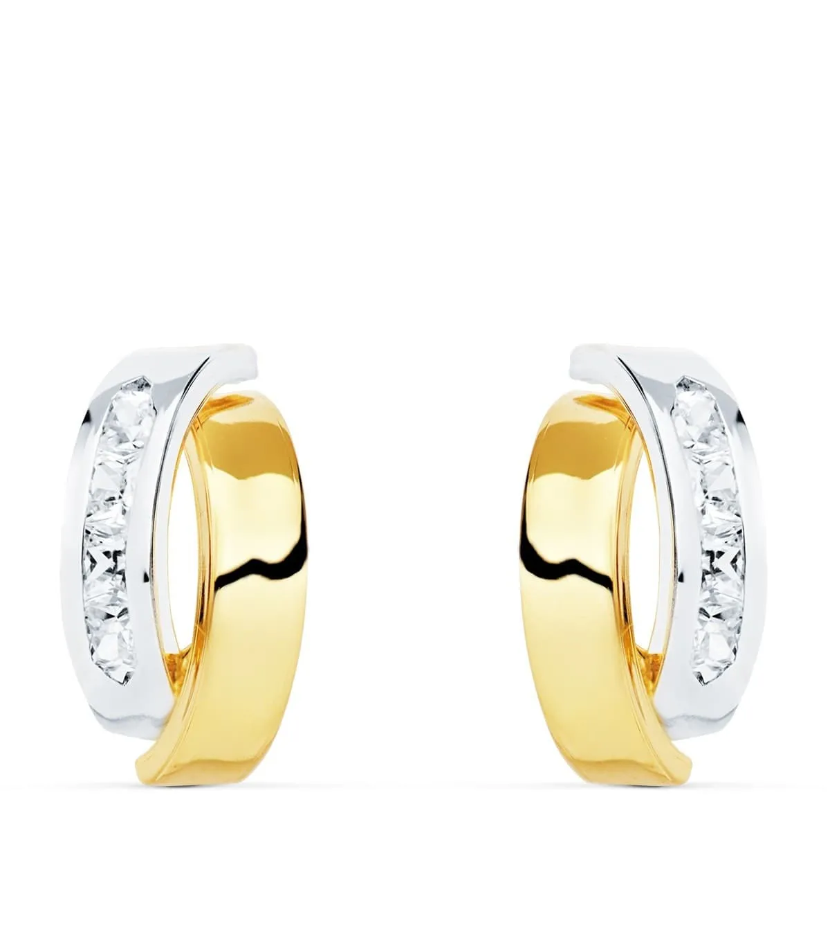 Boucles D'oreilles Bandes Oklahoma Or Bicolore 18K Store