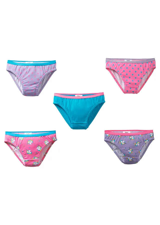 Bragas (5 pack) Caribbean Blue/Flamingo Pink/White.