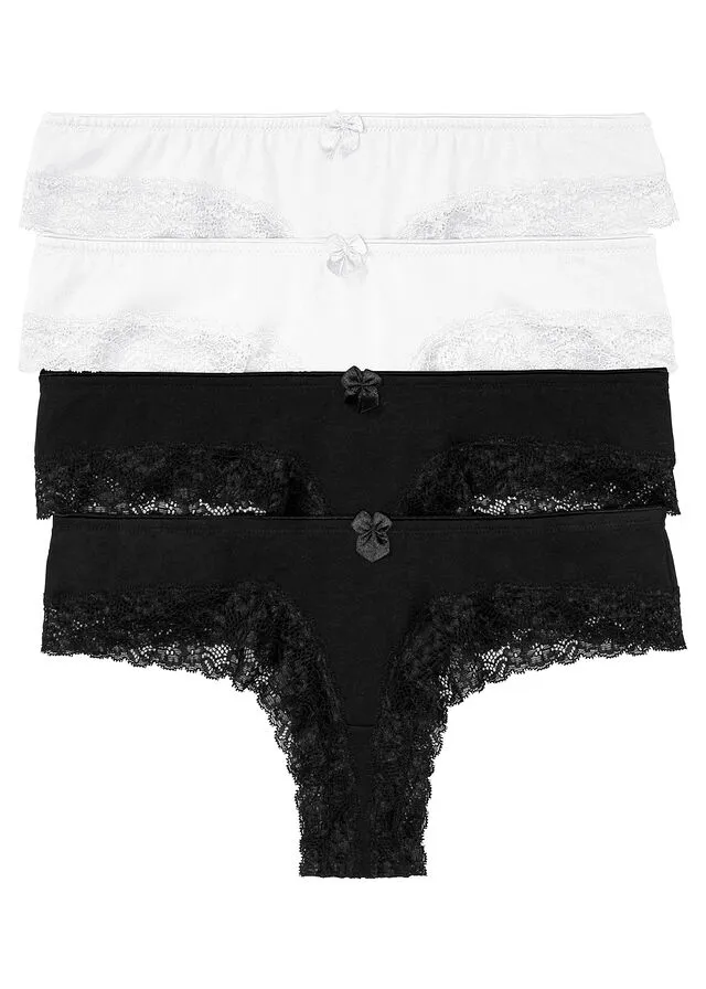 Brazilian panties (4 pack) Black and white.