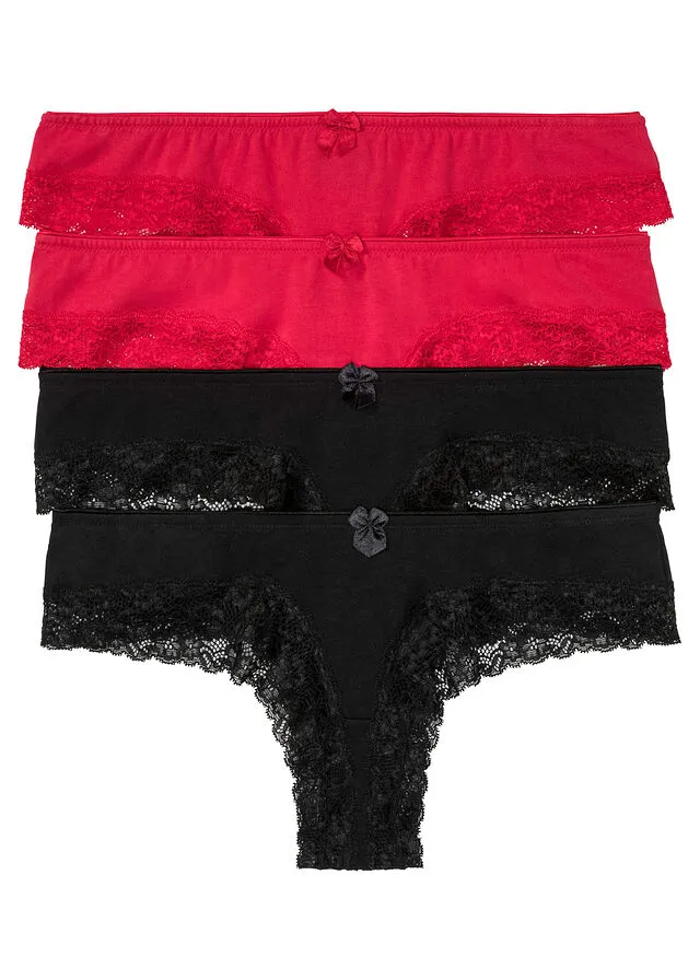 BRAZILIAN PANTIES (4 UNITS) BLACKRED