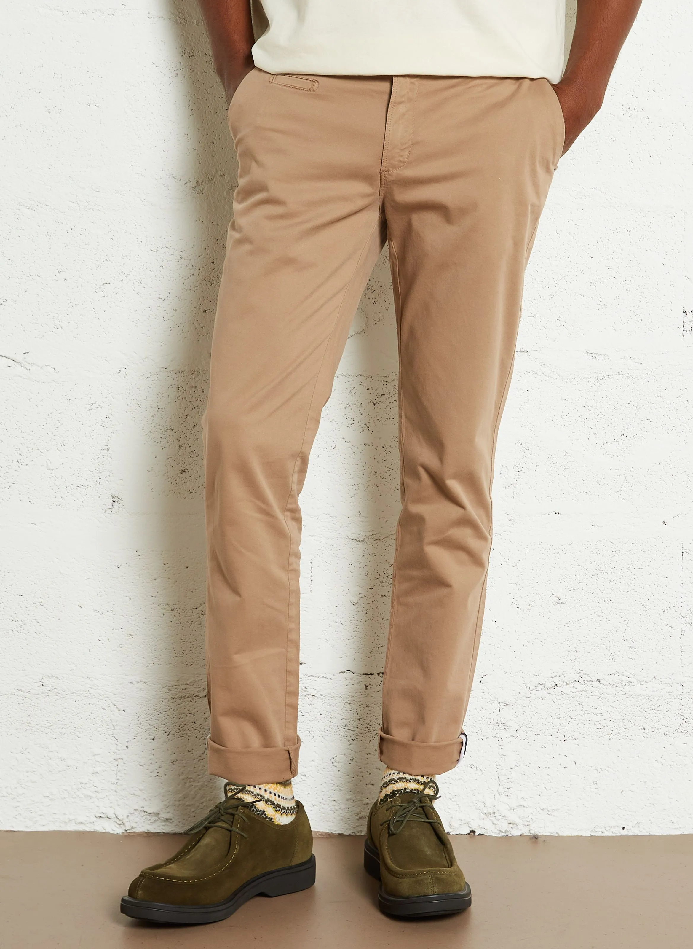 BRIX  PANTALóN RECTO DE MEZCLA DE ALGODóN ORGáNICO EN BEIGE