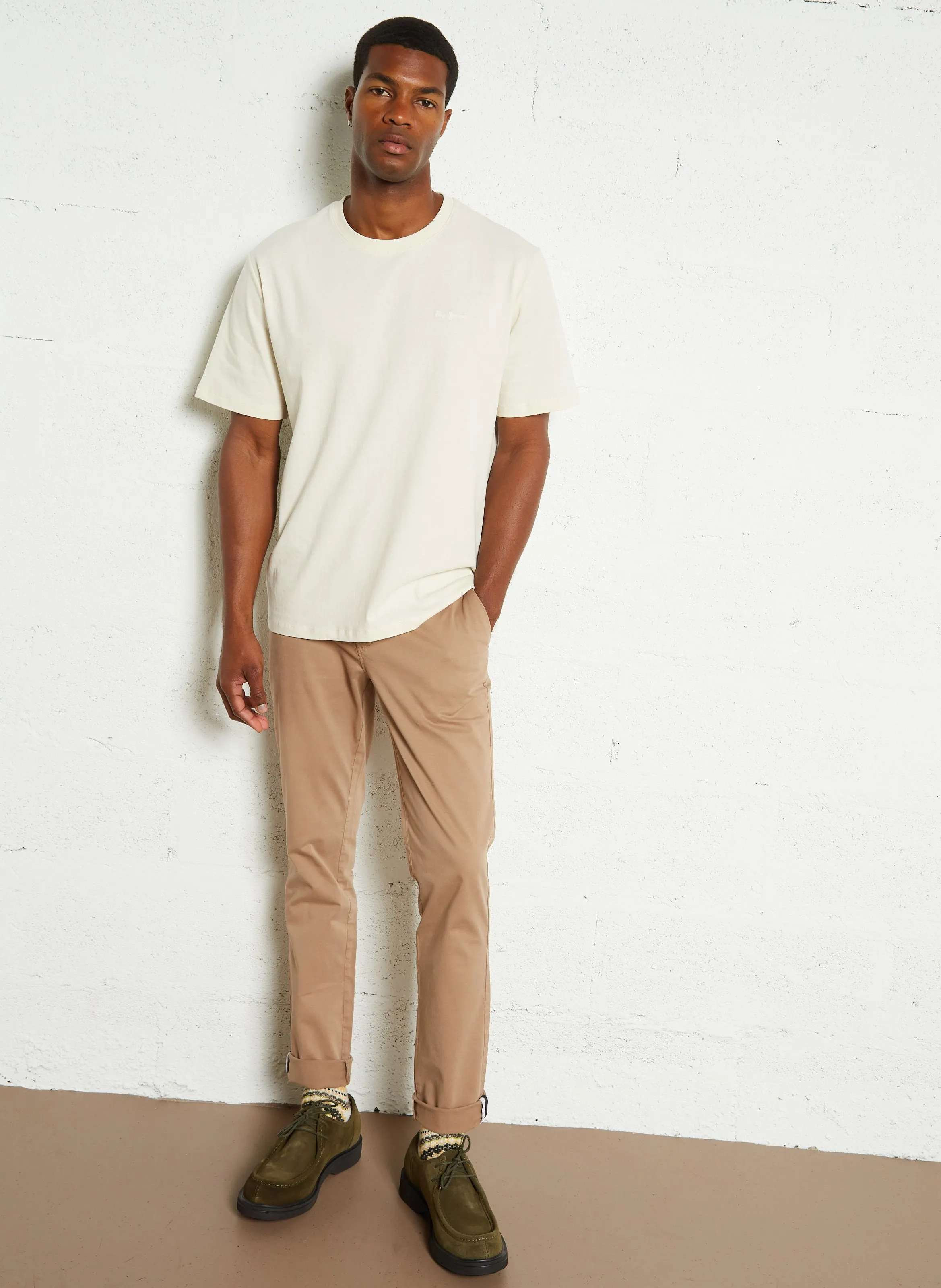 BRIX  PANTALóN RECTO DE MEZCLA DE ALGODóN ORGáNICO EN BEIGE