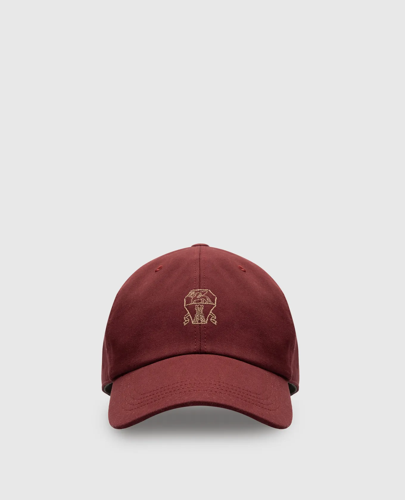 Brunello Cucinelli Burgundy Logo Embroidered Cap