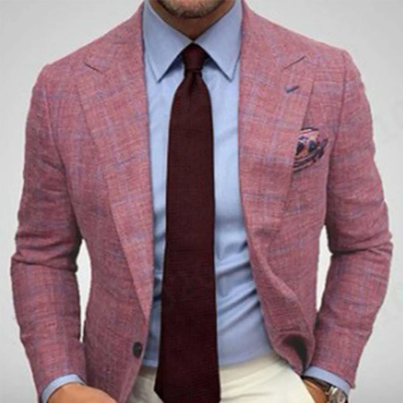 BUSINESS WINTER WOOL COAT FASHION LAPEL DOUBLEBREASTED MIDLENGTH JACKET