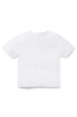 FLORAL LOGO PRINTED COTTON KIDS TSHIRT