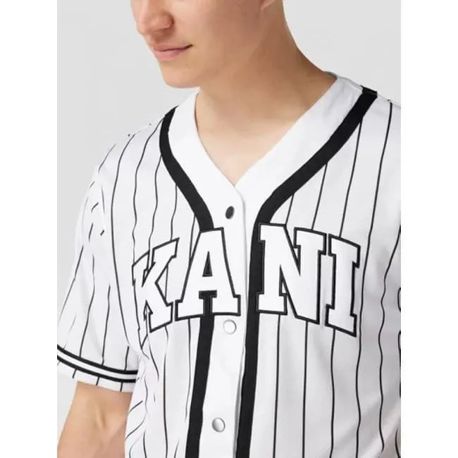 KARL KANI Pinstripe Baseball Shirt