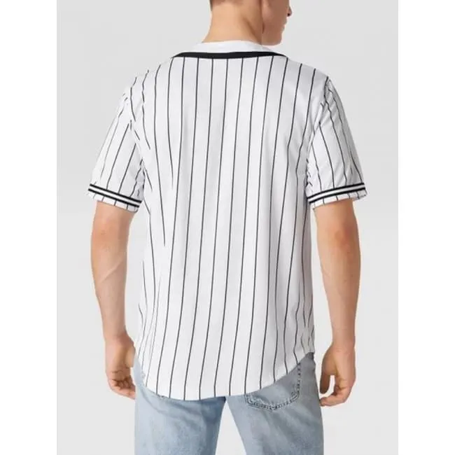 KARL KANI Pinstripe Baseball Shirt