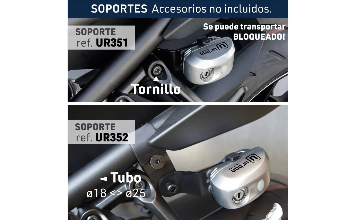 Candado Disco Alarma Moto Urban UR22 Ø6mm |UR22|
