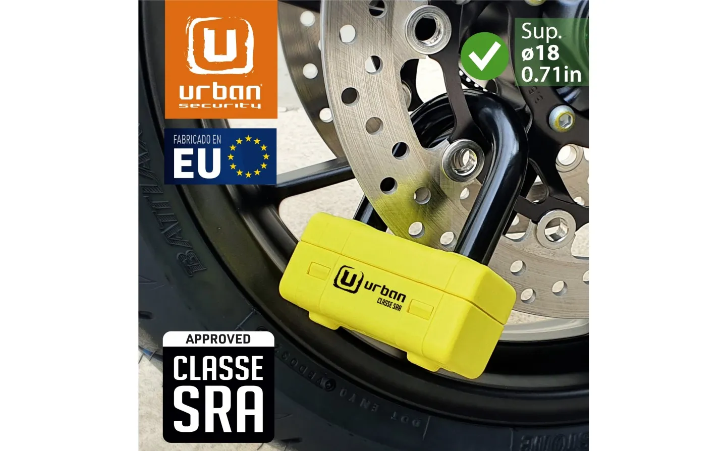 CANDADO MOTO DISCO URBAN 75 MINI U BD, 1875X48MM |U75|