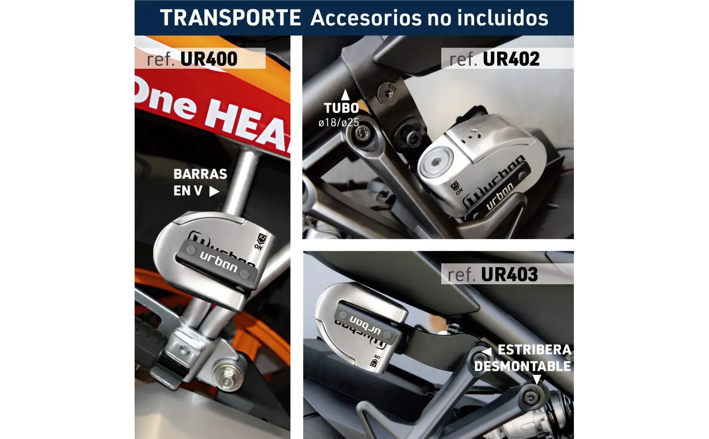 Candado Moto Disco Urban Alarma Homologado 14 Inox. | UR14S |