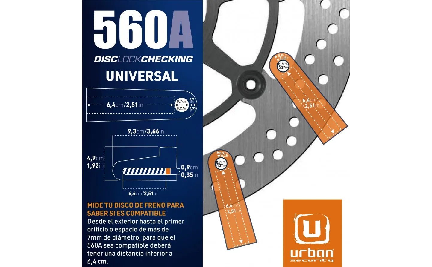 Candado Moto Disco Urban Maxton Disco 7 |560A|