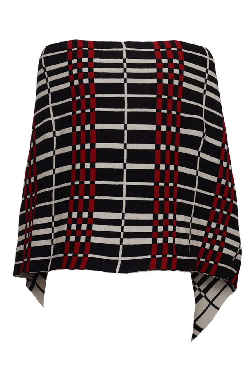 Cherry Plaid Printed Women's Cape 56571