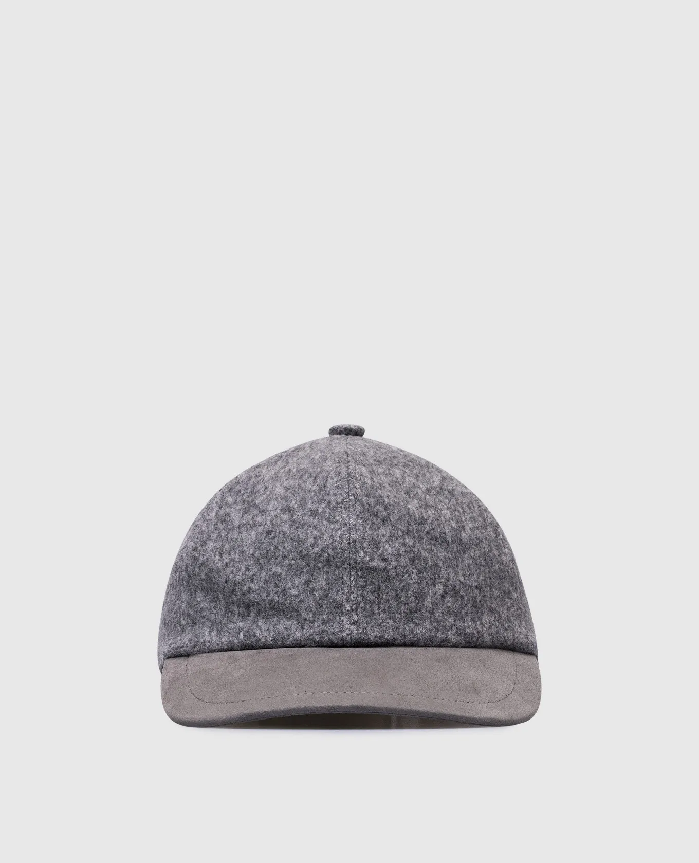 CAPOBIANCO Gray Wool Logo Cap