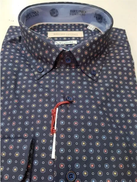Carlos Cordoba navy printed shirt 4879