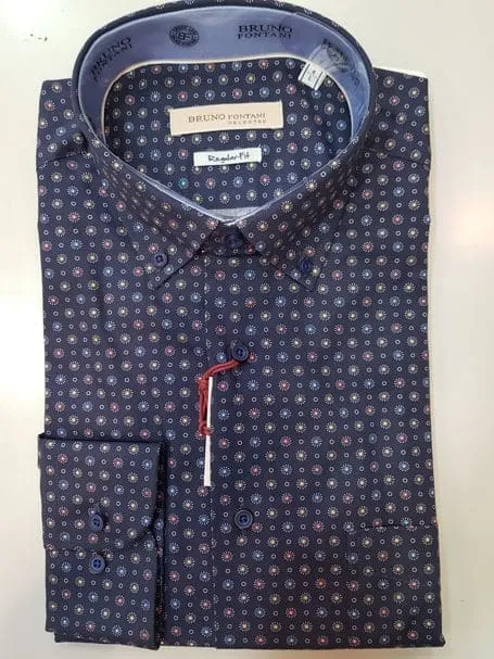 Carlos Cordoba navy printed shirt 4879