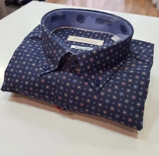 Carlos Cordoba navy printed shirt 4879