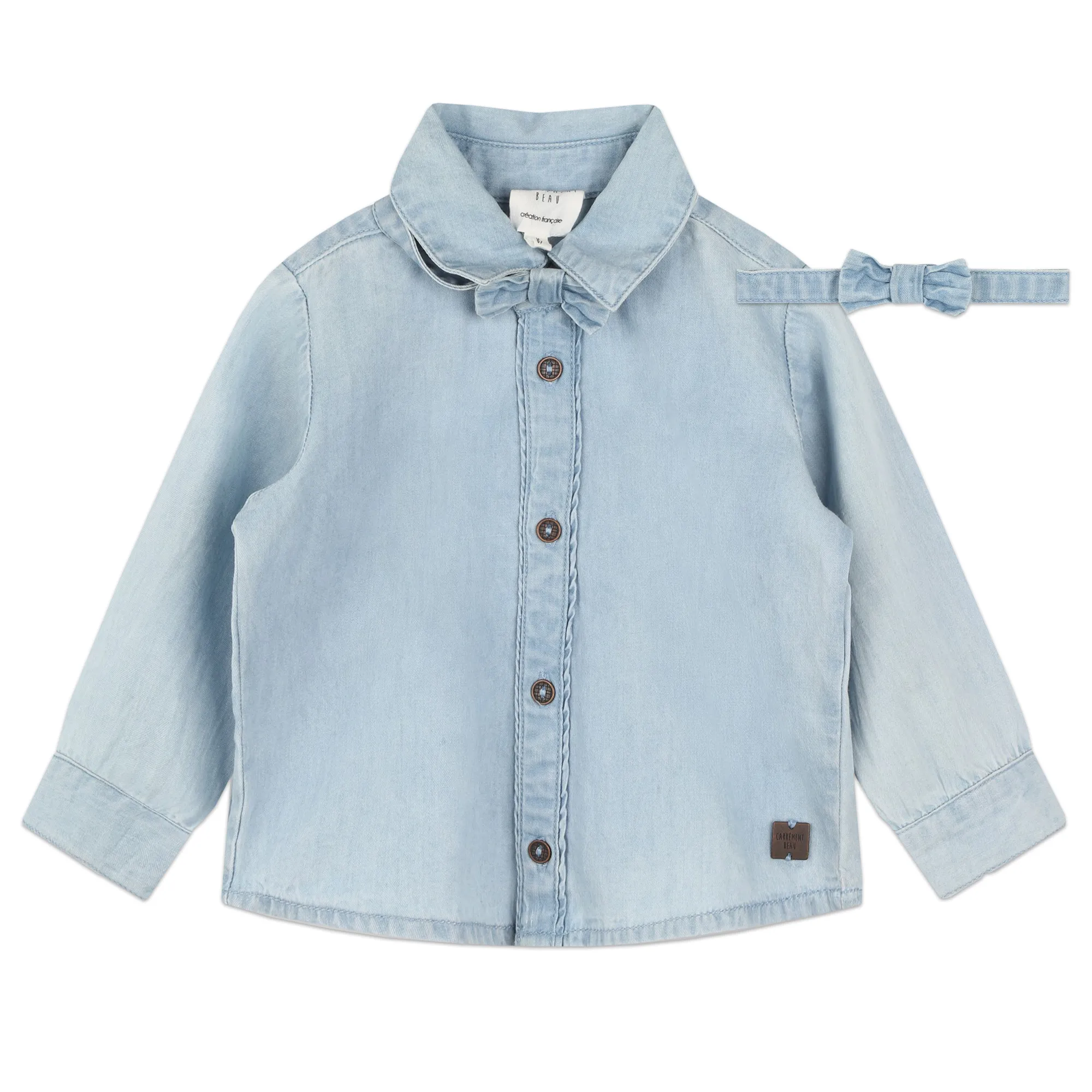 CARREMENT BEAU Camisa y pajarita vaqueras