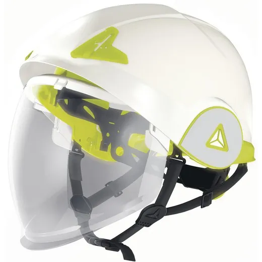 Double Shell Work Helmet with Integrated Retractable Visor