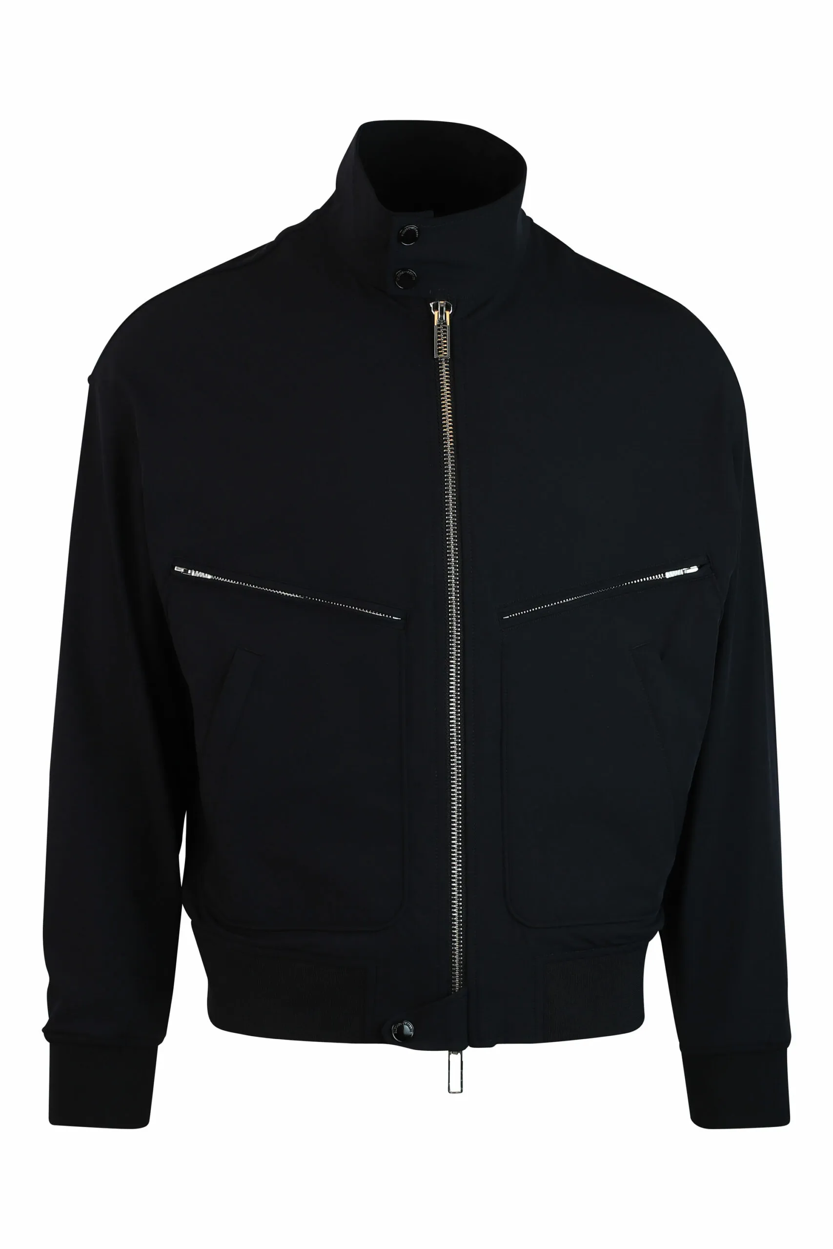 Chaqueta azul oscuro con minilogo y cuello de botones