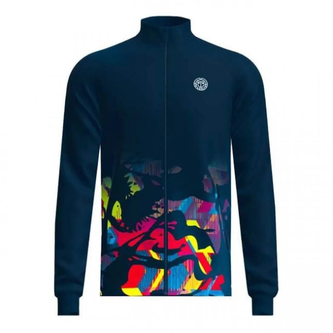 Navy Blue Red Mix Bidi Badu Wild Arts Printed Jacket | BIDI BADU