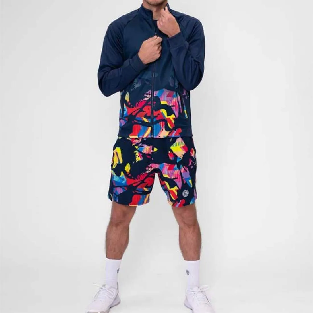 Navy Blue Red Mix Bidi Badu Wild Arts Printed Jacket | BIDI BADU