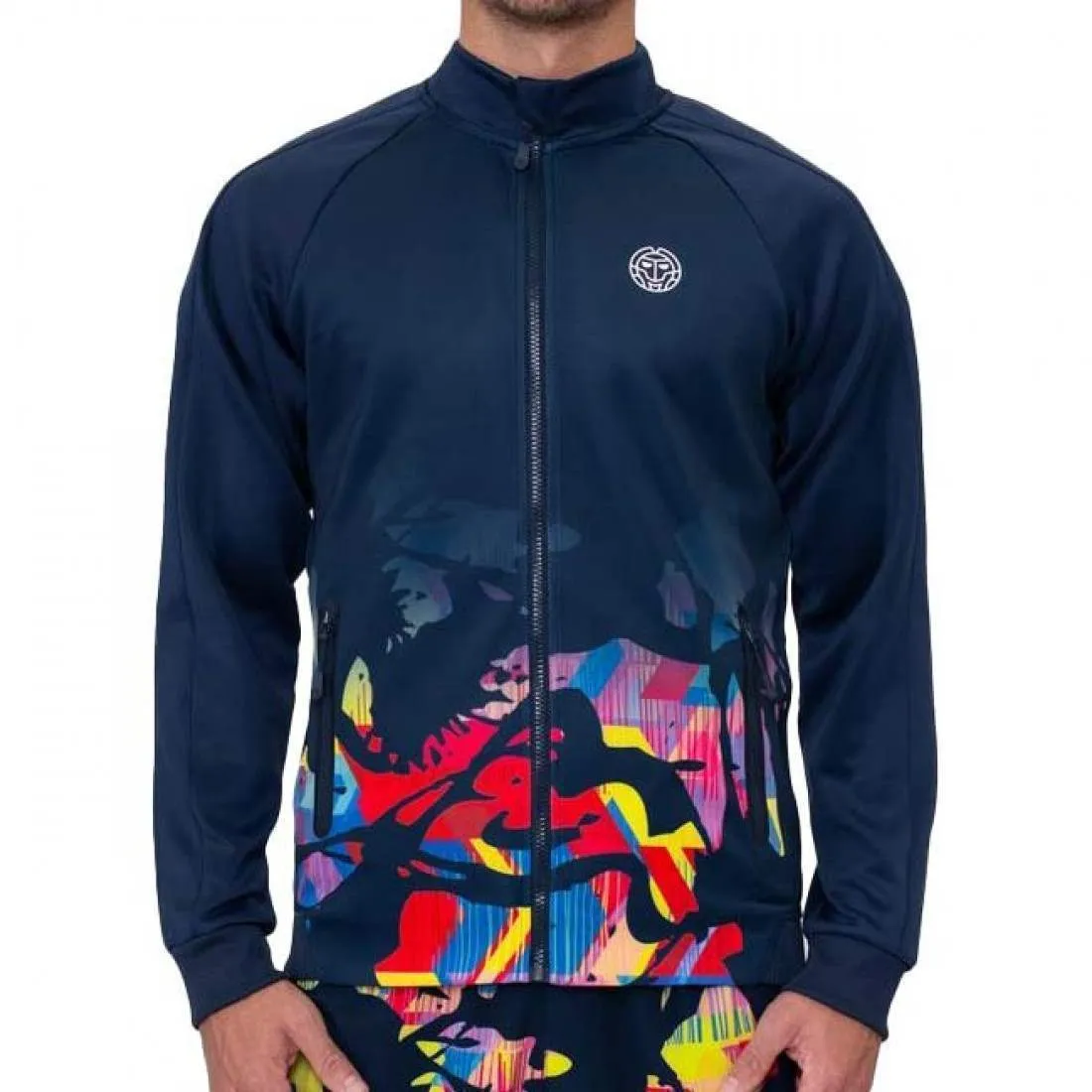 Navy Blue Red Mix Bidi Badu Wild Arts Printed Jacket | BIDI BADU