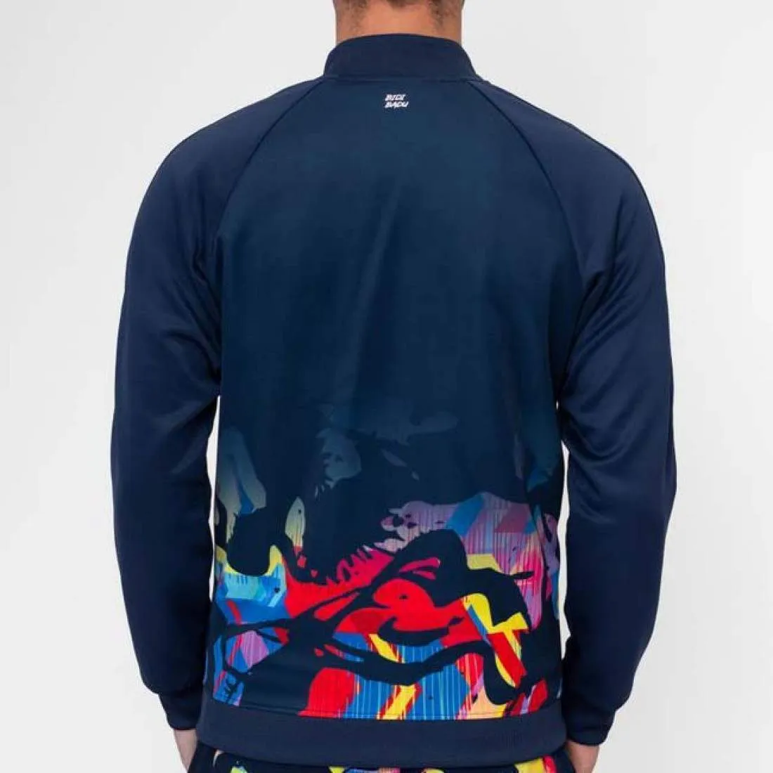 Navy Blue Red Mix Bidi Badu Wild Arts Printed Jacket | BIDI BADU