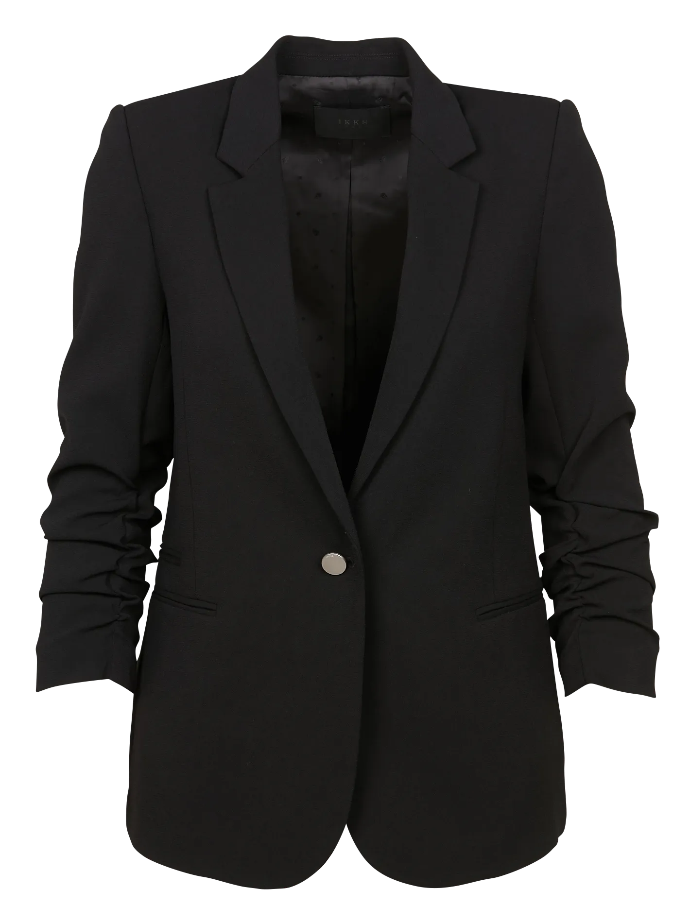 Chaqueta de crepé con cuello sastre en negro