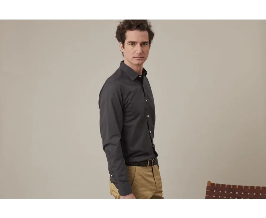 CHARCOAL COTTON LINEN SHIRT  SILBERT: SHOP NOW FOR THE BEST CHARCOAL COTTON LINEN SHIRT AT SILBERT.