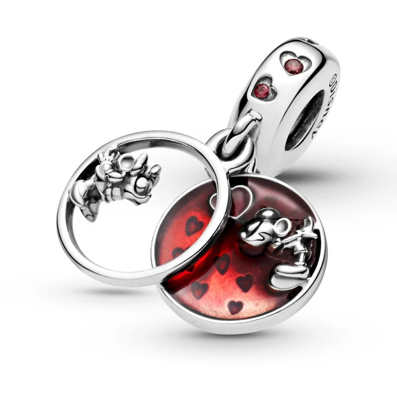 Disney Love & Kisses Sterling Silver Mickey Mouse and Minnie Mouse Charm 799298C01