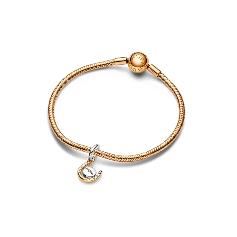 Charm Pandora Colgante Herradura Disco Giratorio en Dos Tonos 762713C01