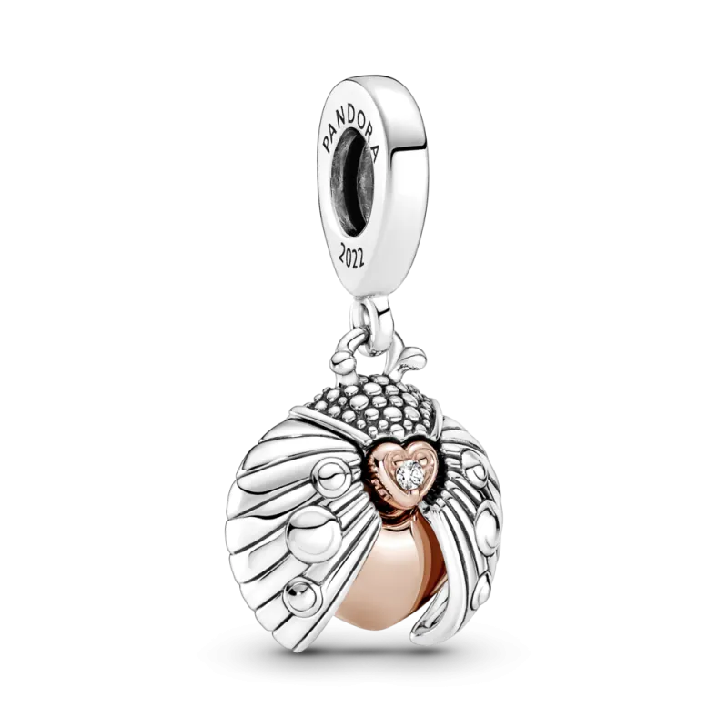 Charm Pandora Colgante Plata y Rosé Mariquita & Corazón Club 2022 780072C01