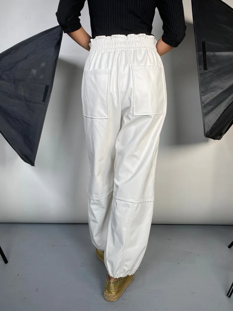 Cher White Leather Pants