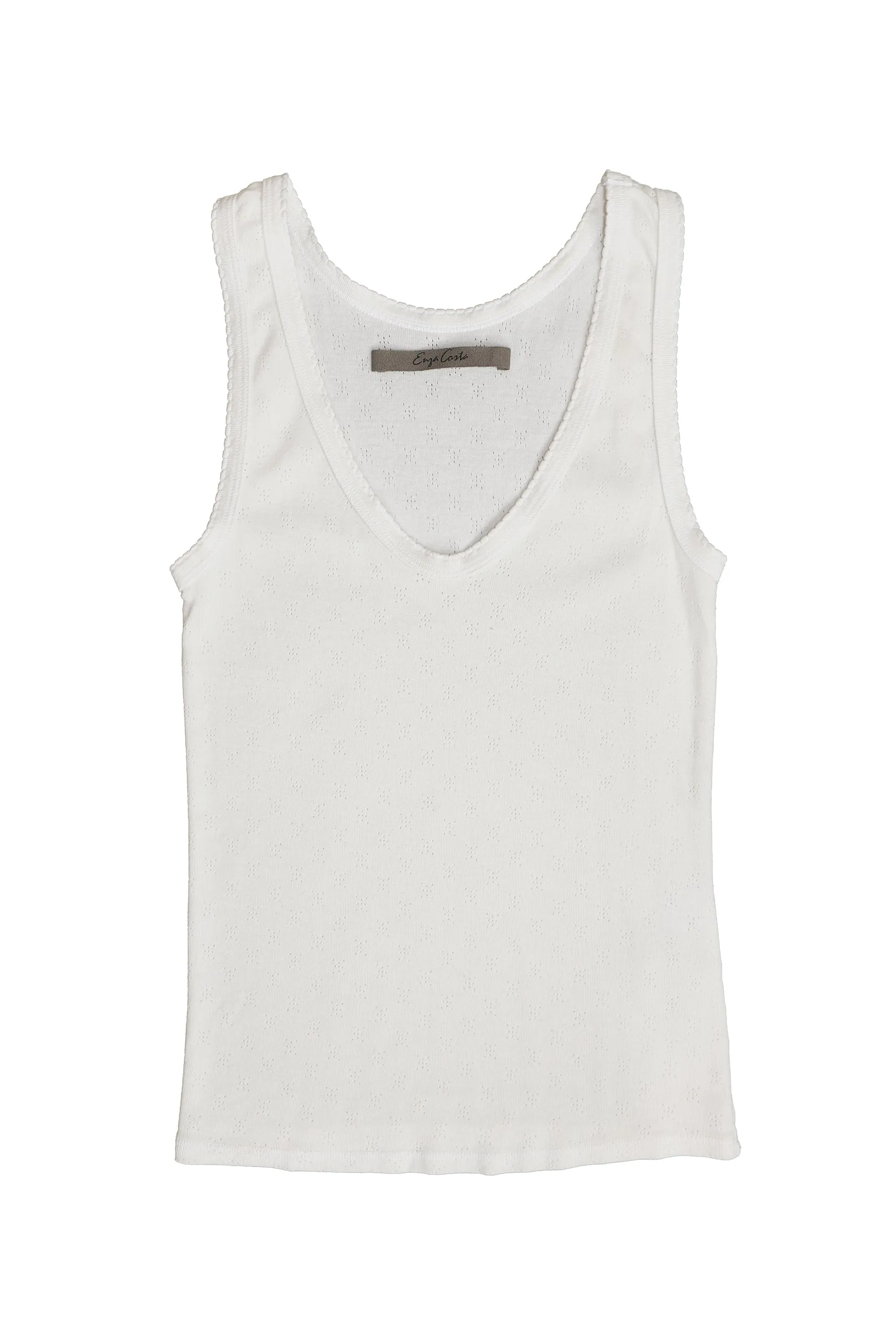 Cloud Scallop Edge Pointelle Tank