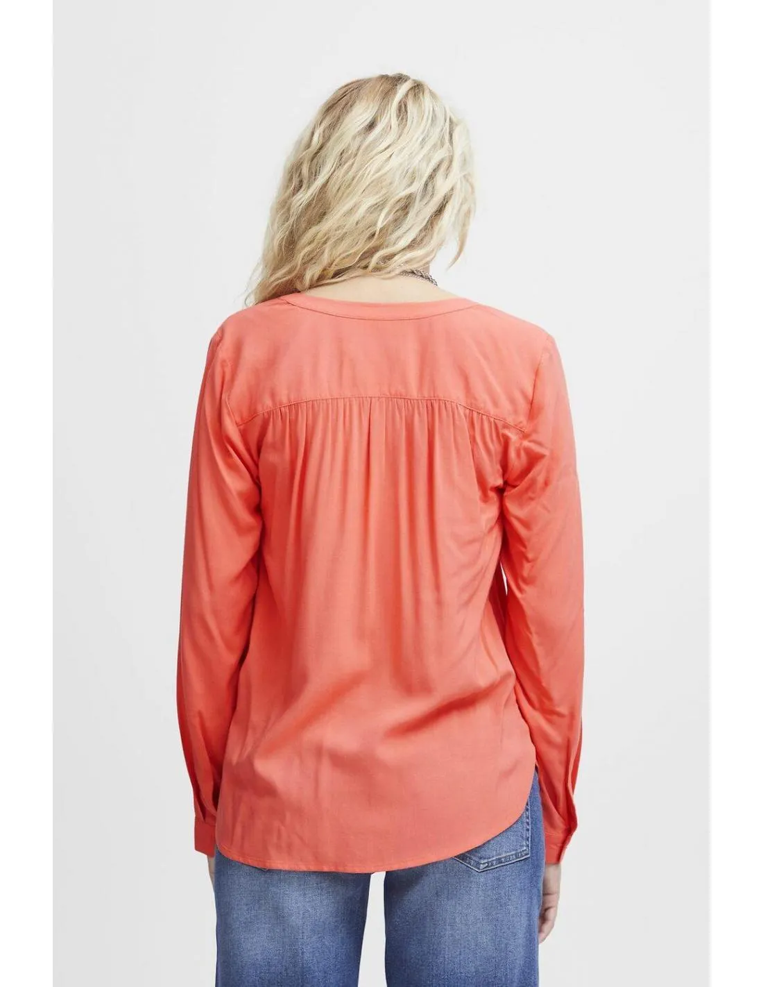 CORAL VNECK SHIRT BY ICHI MAIN