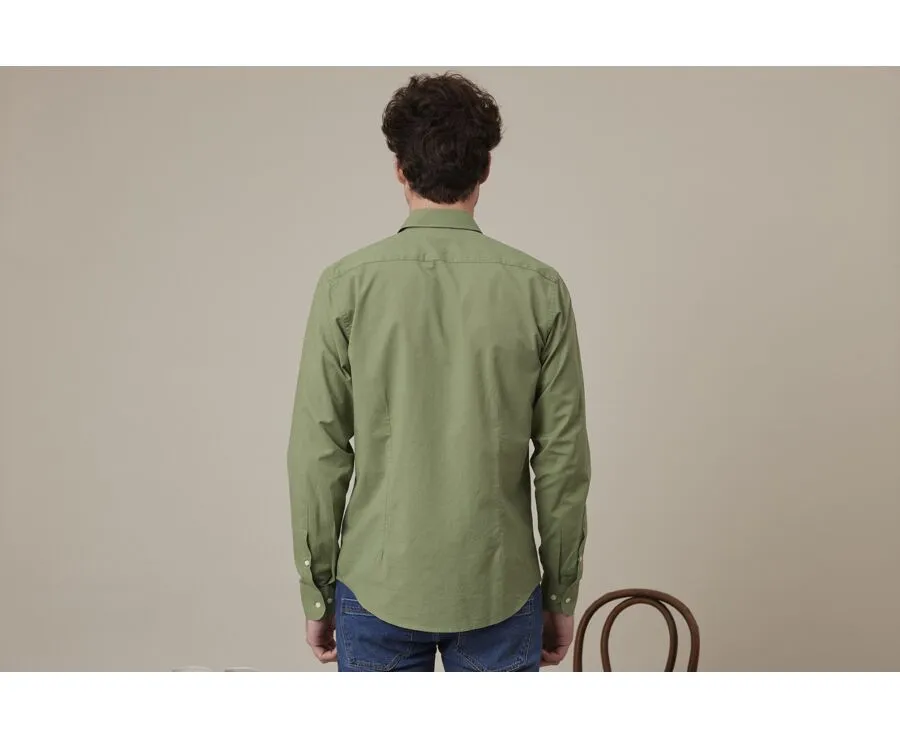 COTTON LINEN SHIRT IN SAGE GREEN  SILBERT