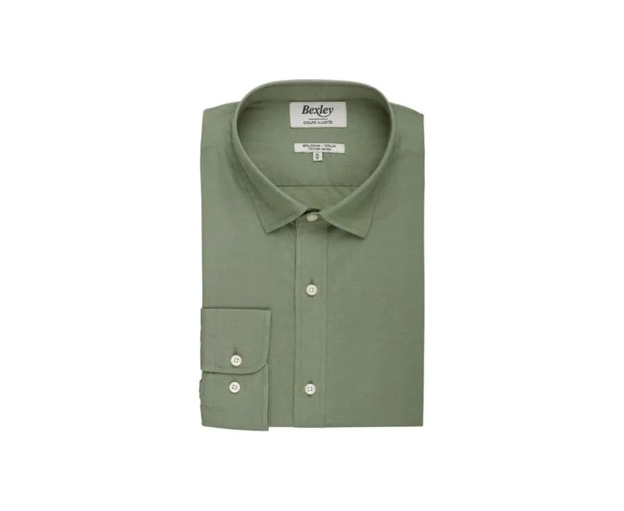 COTTON LINEN SHIRT IN SAGE GREEN  SILBERT
