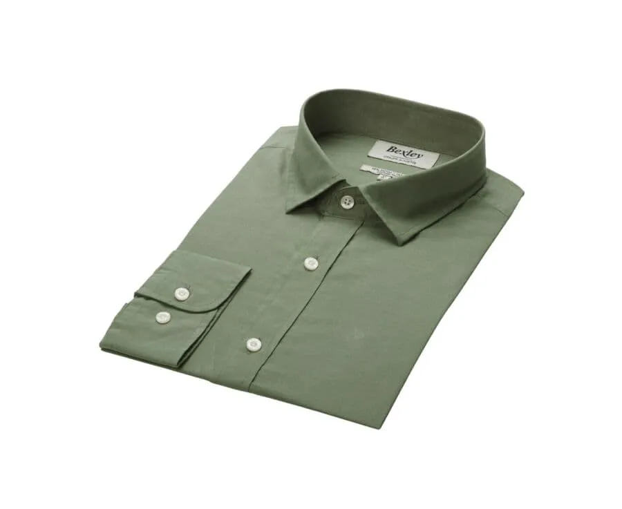 COTTON LINEN SHIRT IN SAGE GREEN  SILBERT