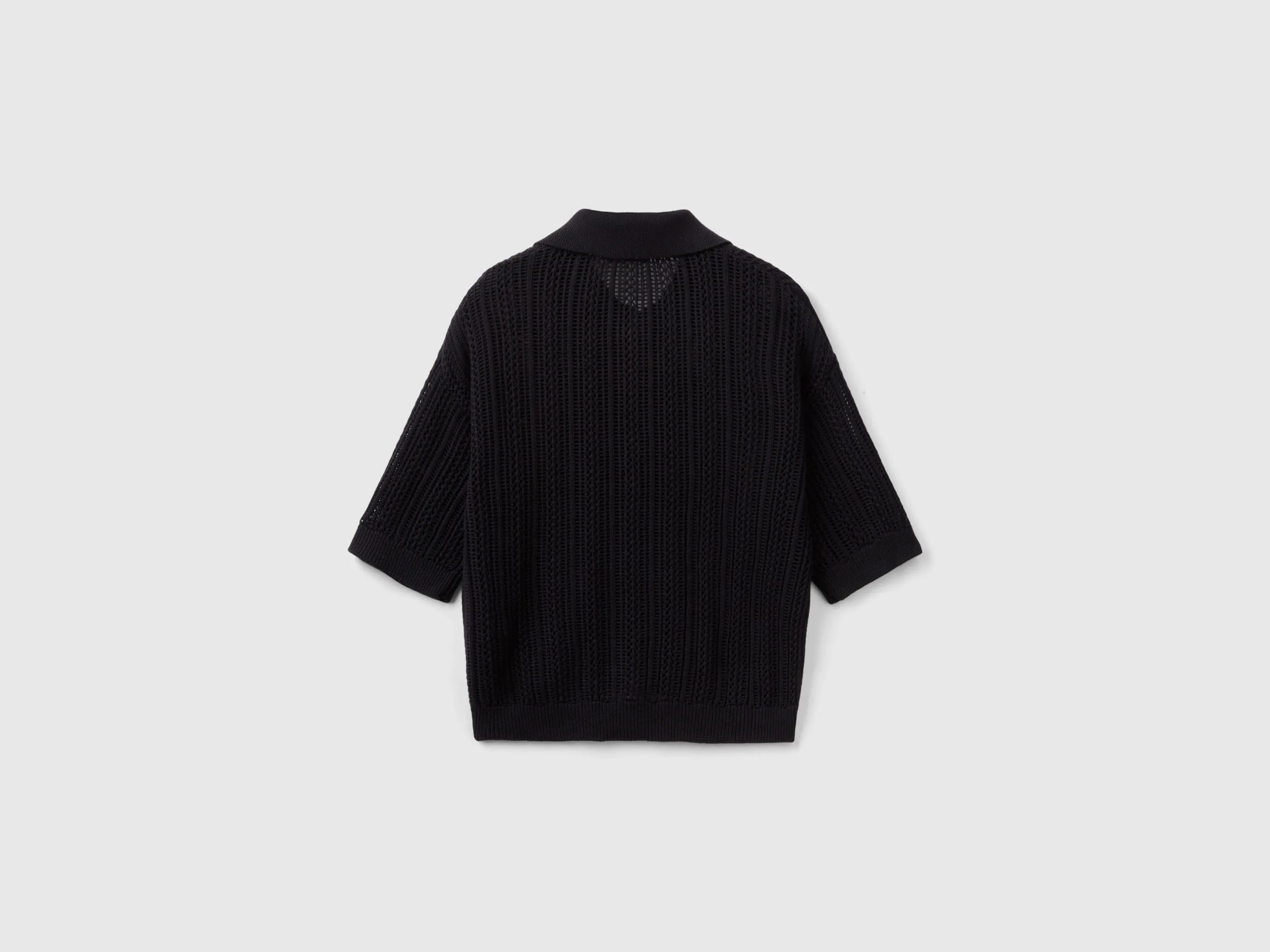 Crochet polo shirt.