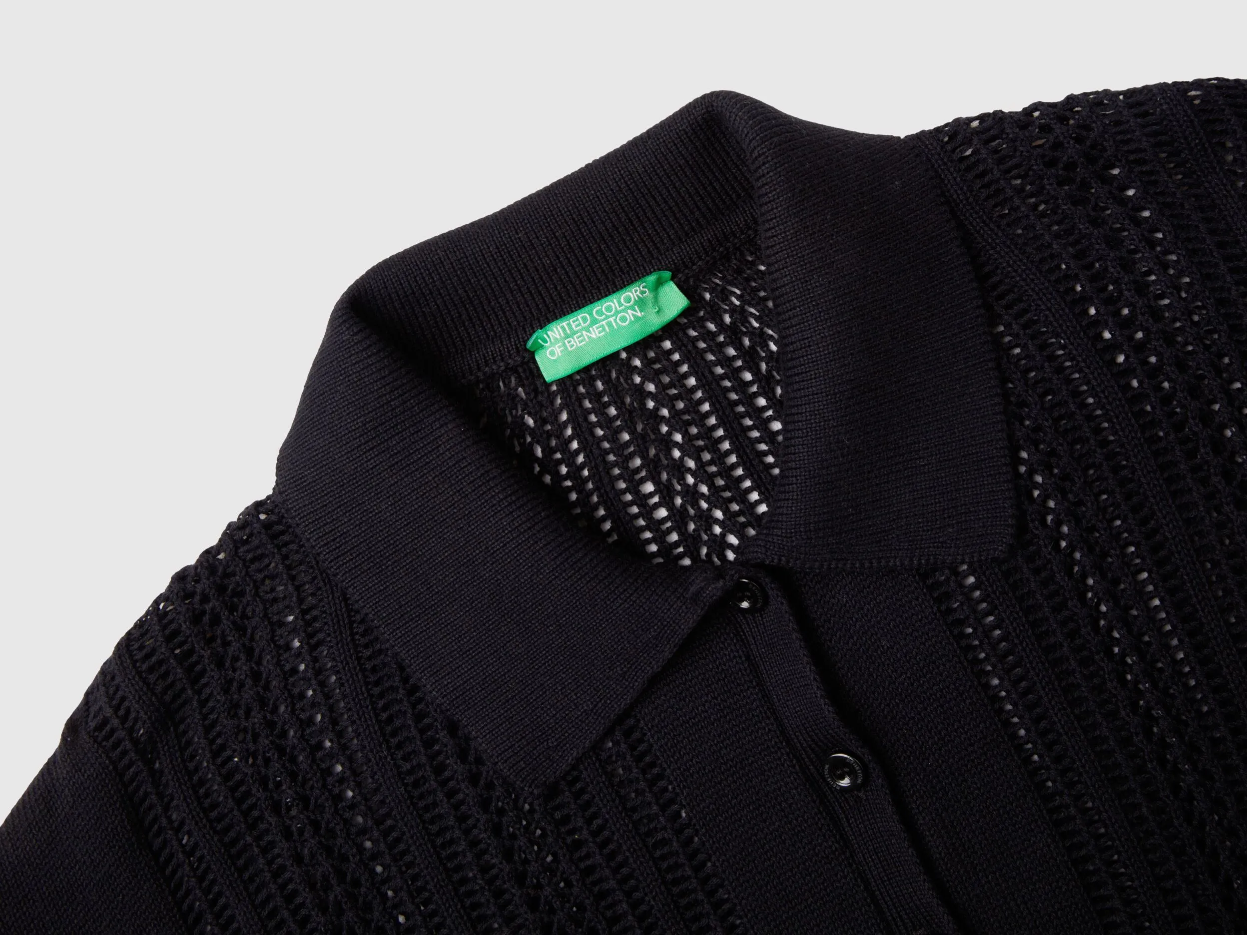 Crochet polo shirt.