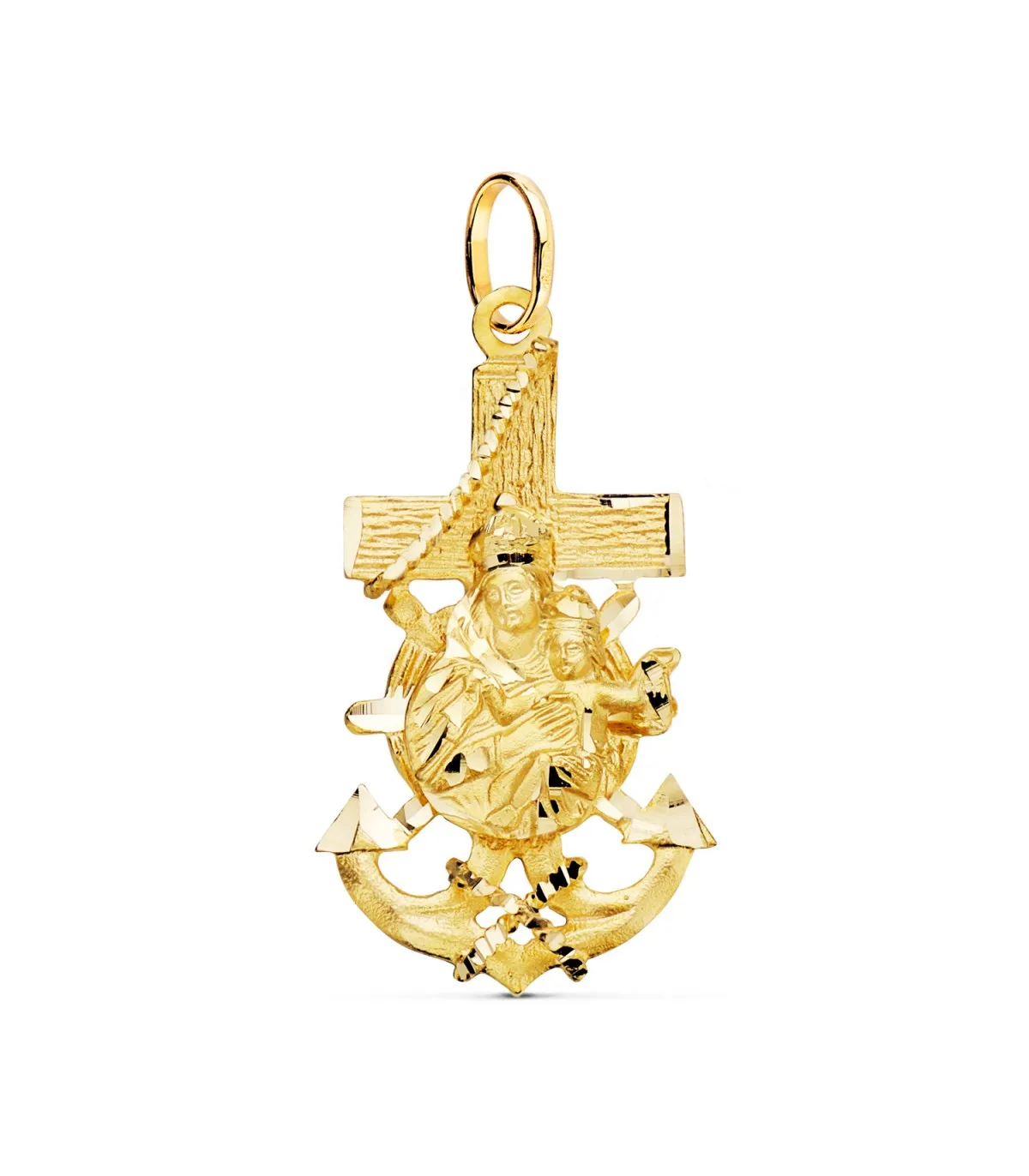 18K Gold Anchor Cross Pendant Store