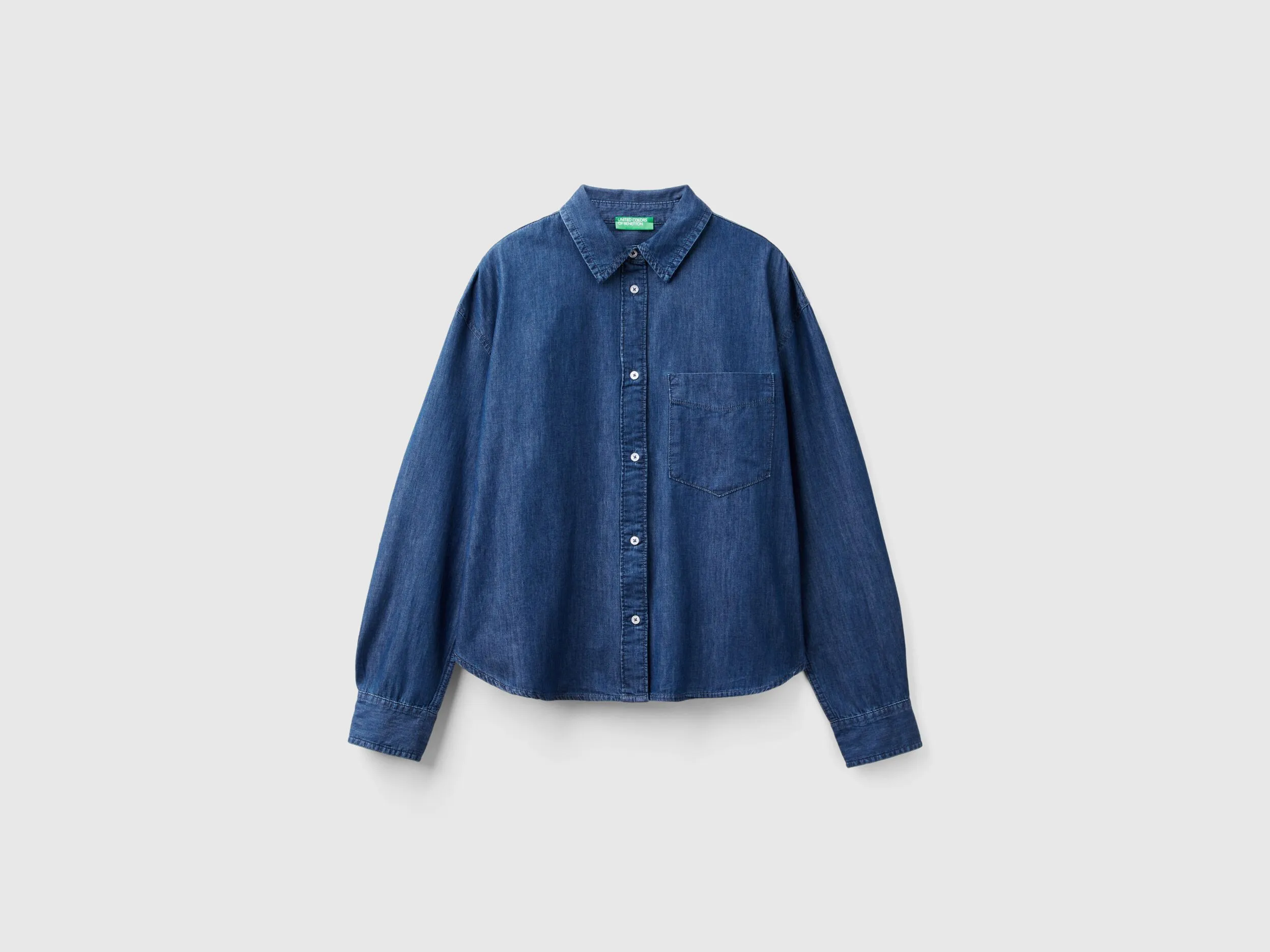 Cropped chambray shirt