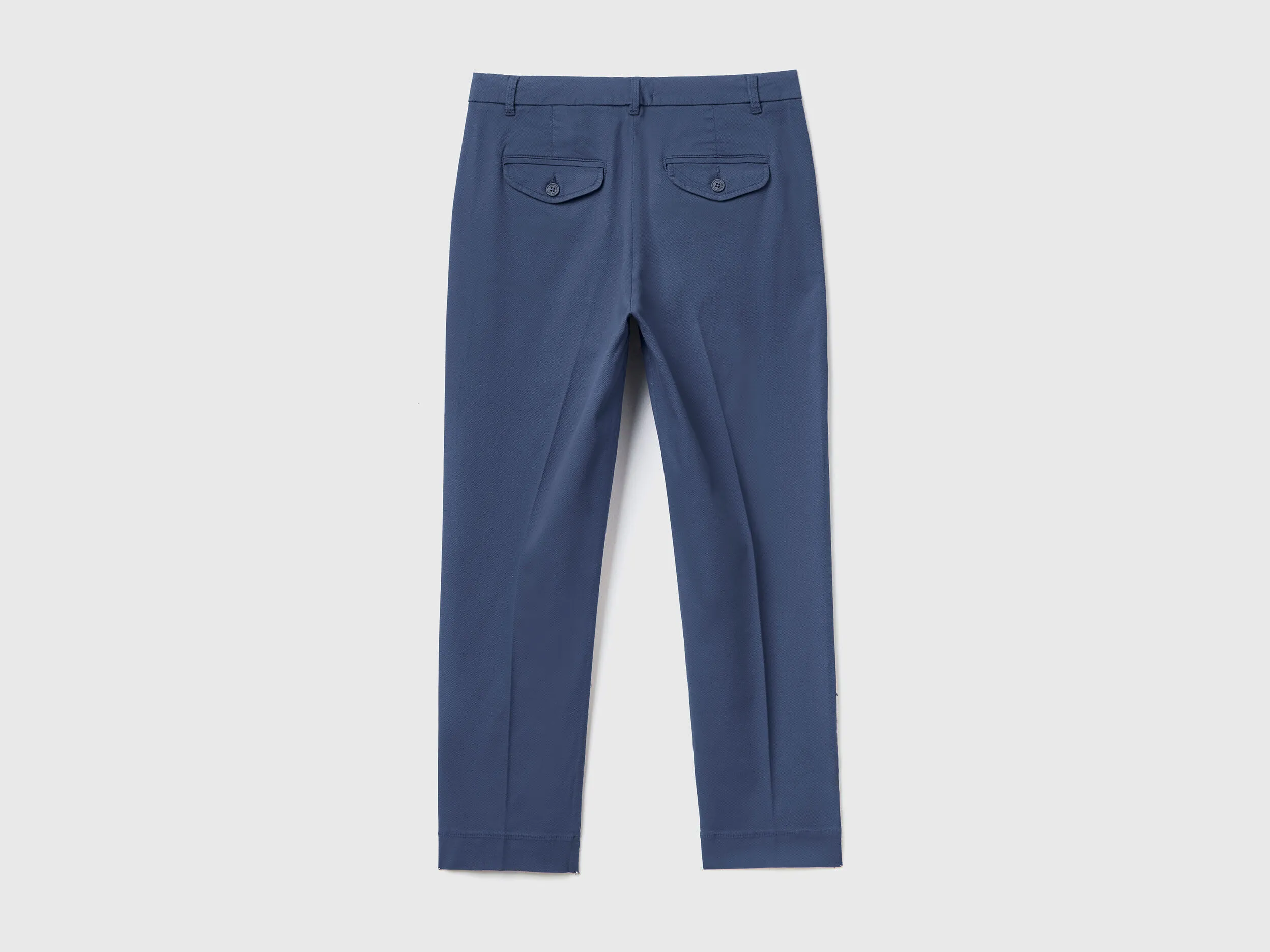 Cropped stretch cotton Chinese pants