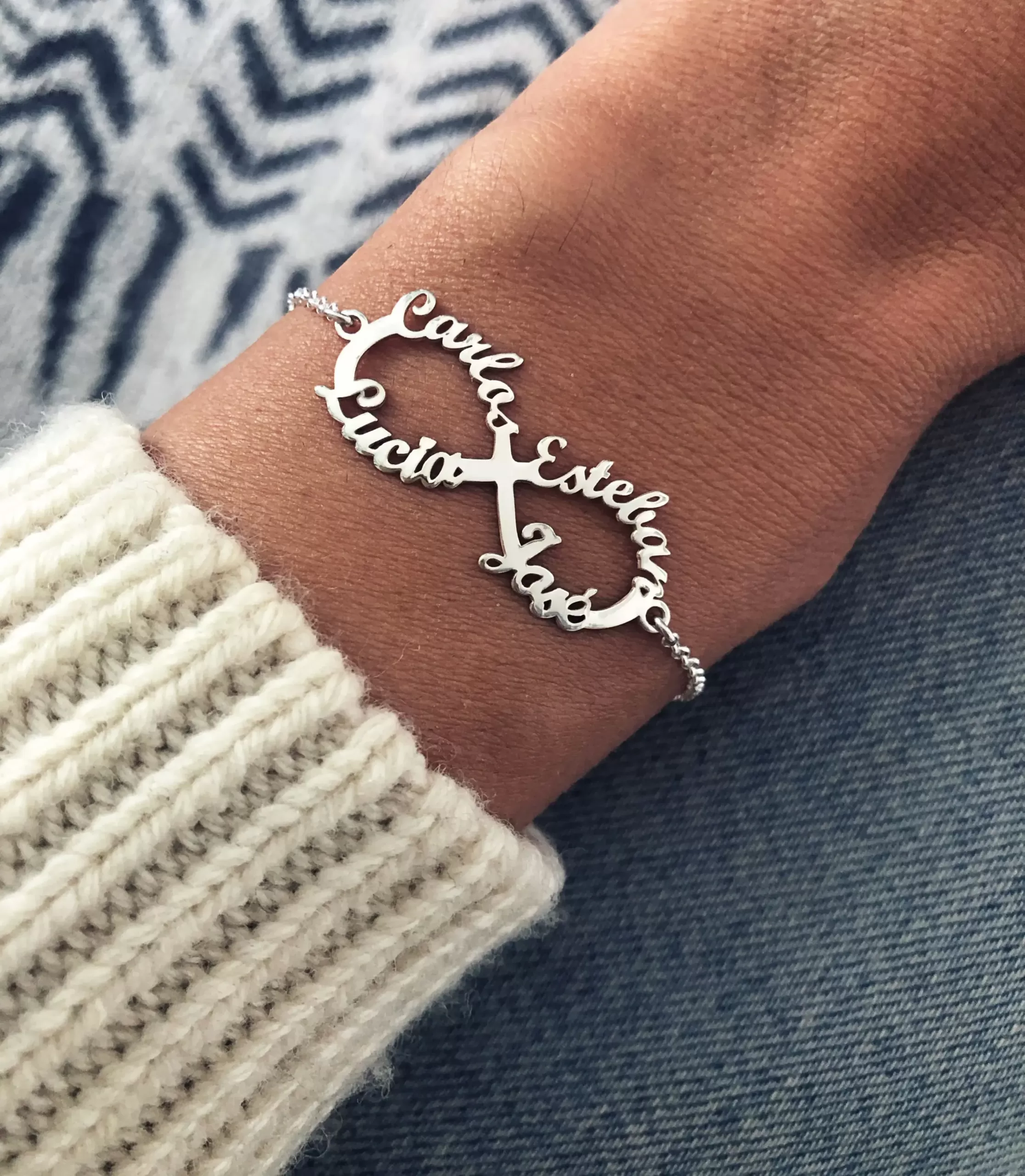 Custom Silver Infinity Bracelet