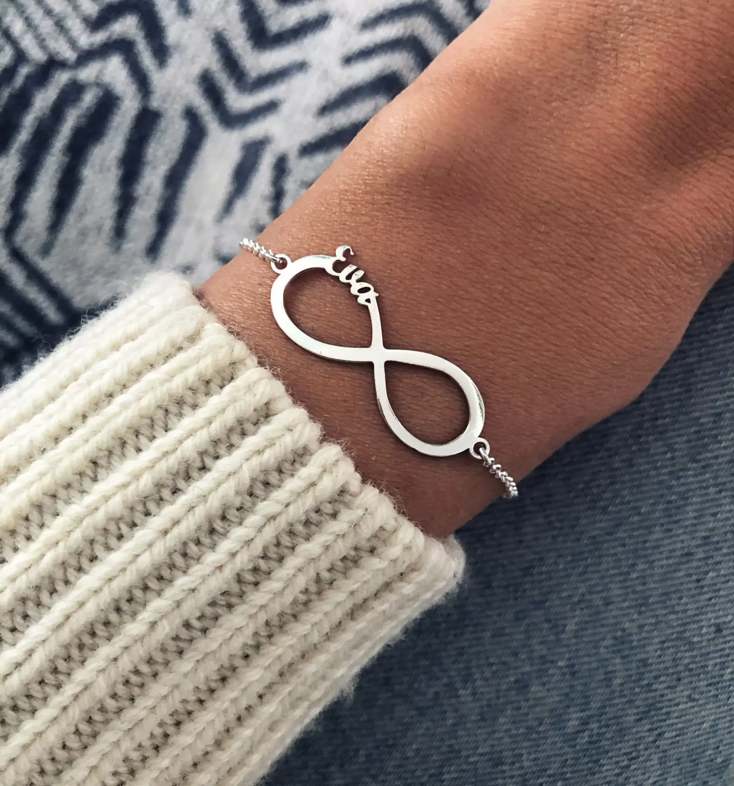 Custom Silver Infinity Bracelet
